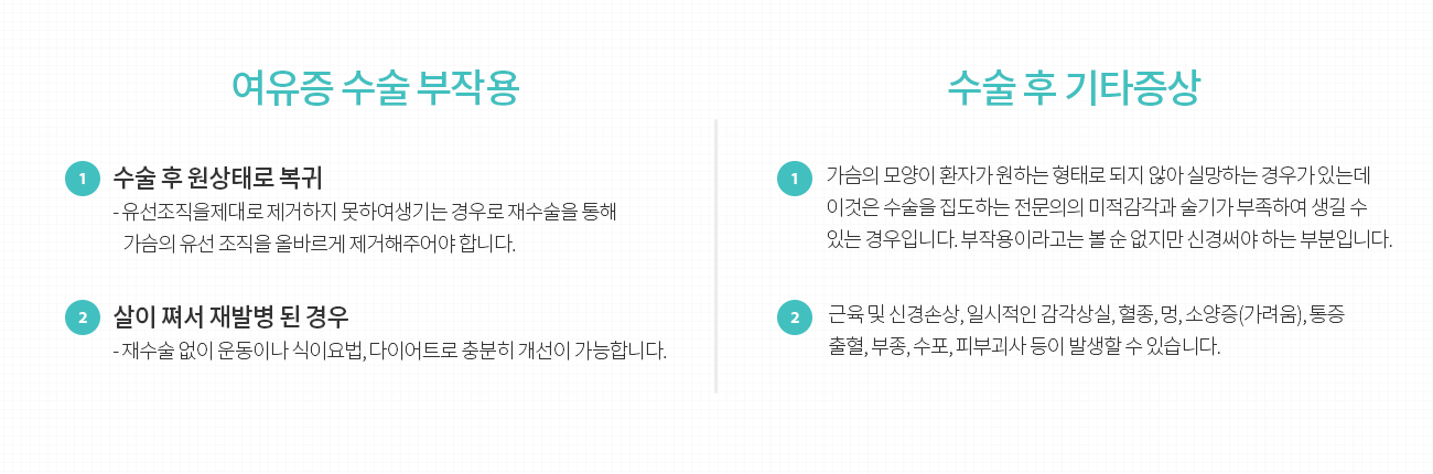 수술 후 부작용 안내